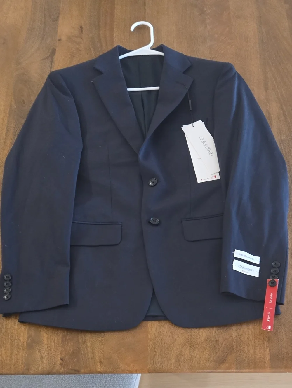 NWT - Calvin Klein Men's Navy Blue Two-Button Sport Coat